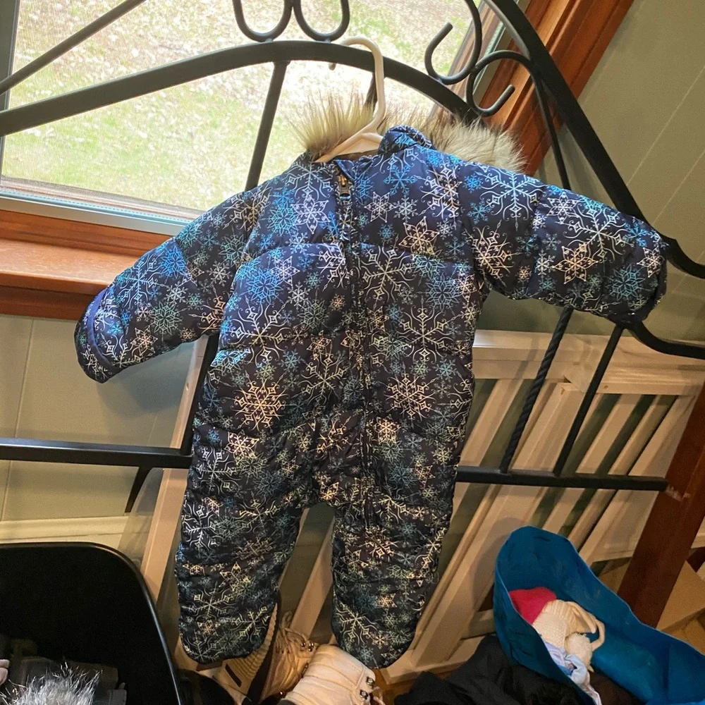 Lands' End Snowflake Snowsuit - Navy - Picture 2 of 3